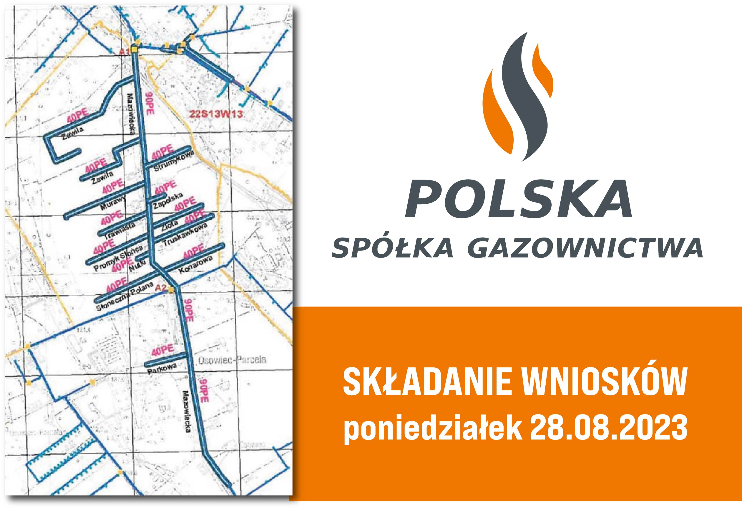 Budowa sieci gazowej w Osowcu - wnioski do 28 sierpnia 2023 r.