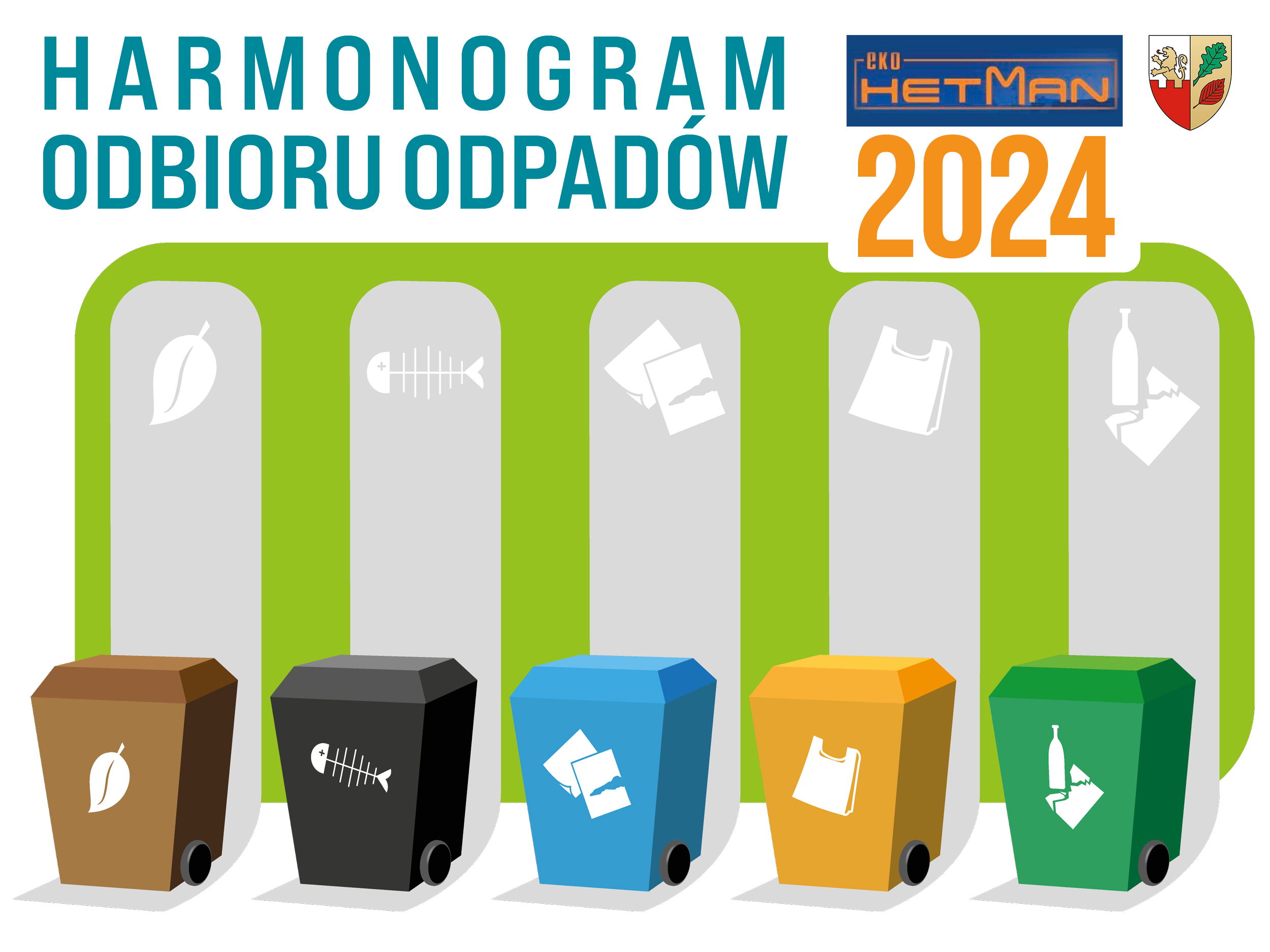 Harmonogram odbioru odpadów: styczeń - grudzień 2024