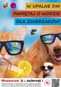 plakat -pamiętaj o wodzie dla zwierzaków